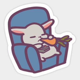 Couch Potato Bunny Rabbit Sticker